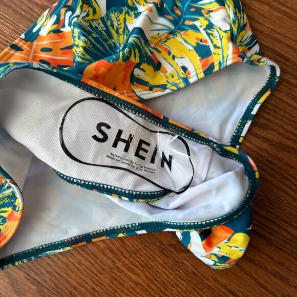 NWT Floral Bikini Two Piece Ruffle Sleeve High Waist Tummy Control Size Small - Picture 6 of 12